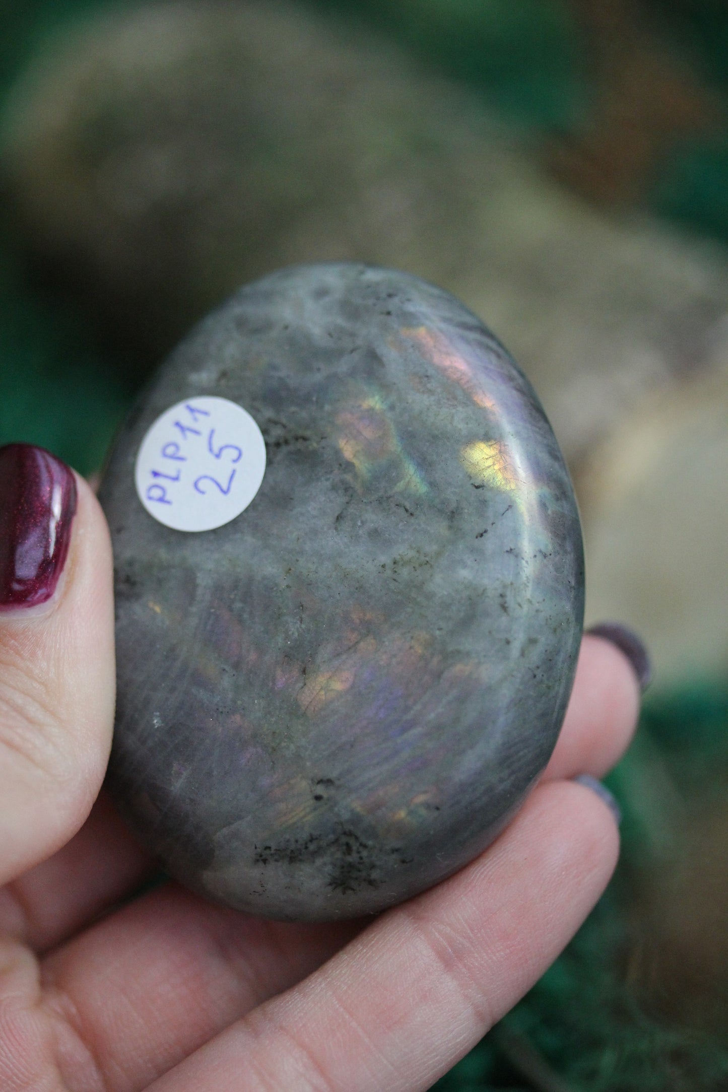 Purple Labradorite Palmstone PLP11